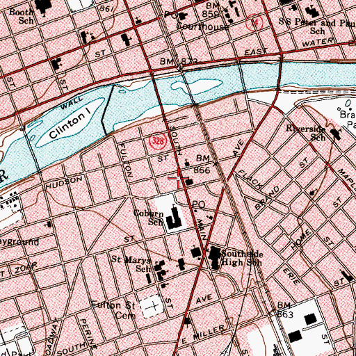 Topographic Map of Southport Towers, NY