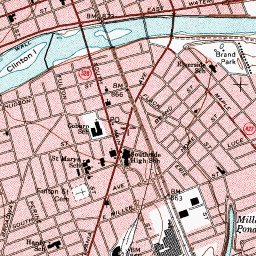 Topographic Map of Emmanuel Episcopal Church, NY