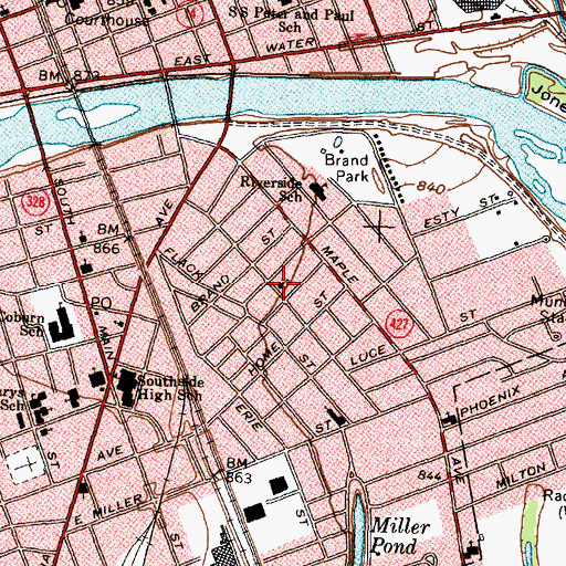 Topographic Map of Riverside United Methodist Church, NY