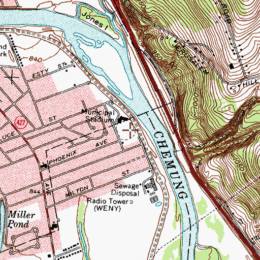 Topographic Map of Dunn Memorial Field, NY