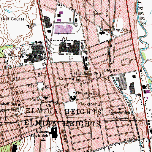 Topographic Map of Elmwood Avenue Baptist Church, NY