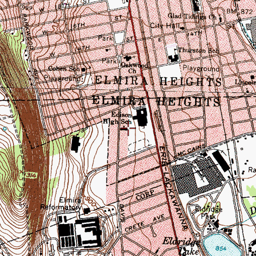 Topographic Map of Saint Charles Borromeo Roman Catholic Church, NY