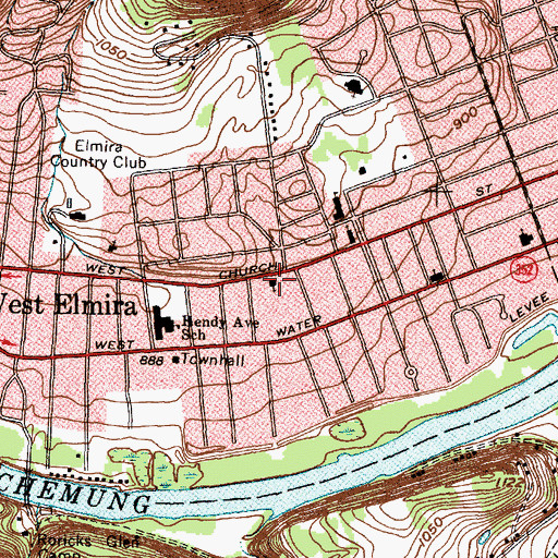 Topographic Map of Calvary Nazarene Church, NY