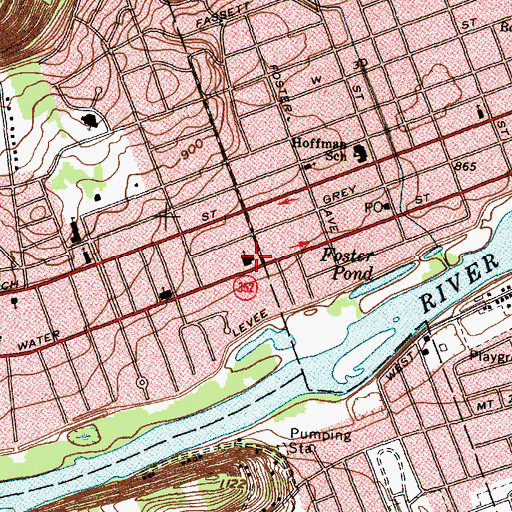 Topographic Map of Congregation B'nai Israel Synagogue, NY