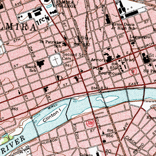 Topographic Map of Park Congregational Church, NY