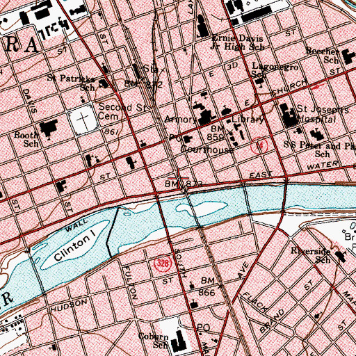 Topographic Map of Clemens Square, NY