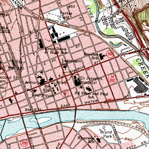 Topographic Map of McGahn Hall, NY