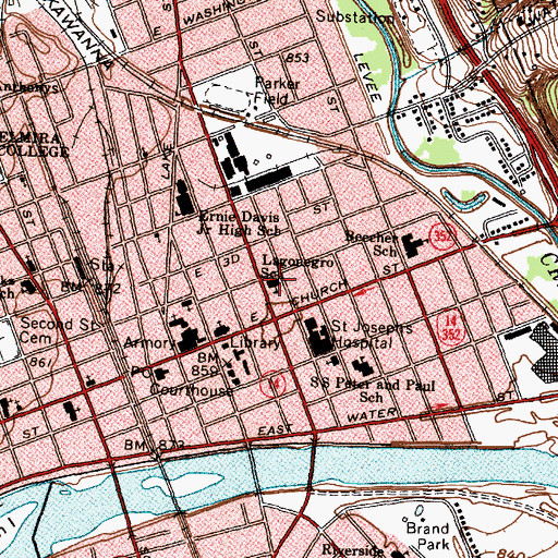 Topographic Map of Harry J Lagonegro Human Service Center, NY