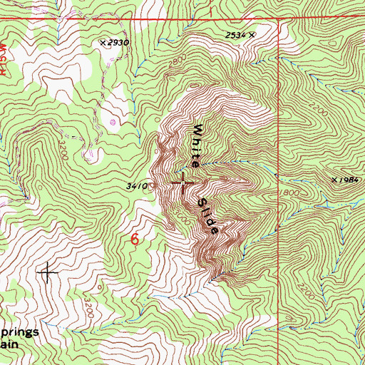 Topographic Map of White Slide, CA