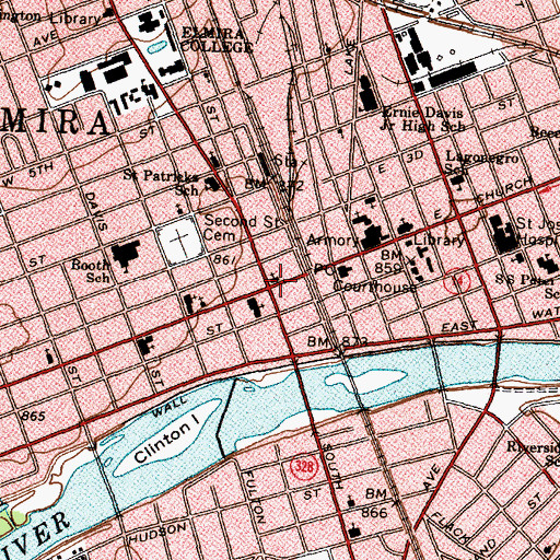 Topographic Map of Trinity Episcopal Church, NY