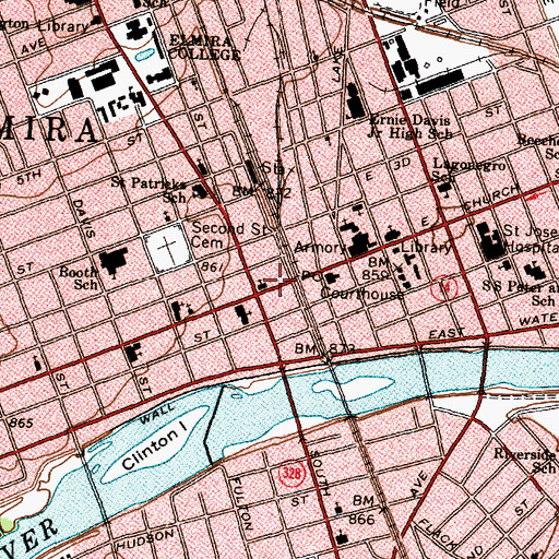 Topographic Map of Ogden Memorial Chapel, NY