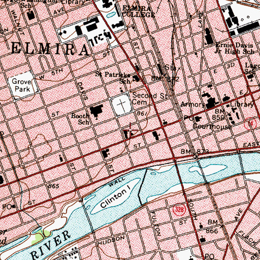 Topographic Map of Christ United Methodist Church, NY