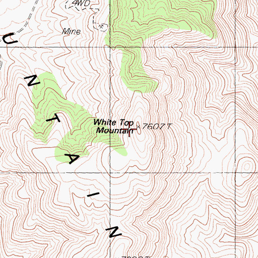 Topographic Map of White Top Mountain, CA