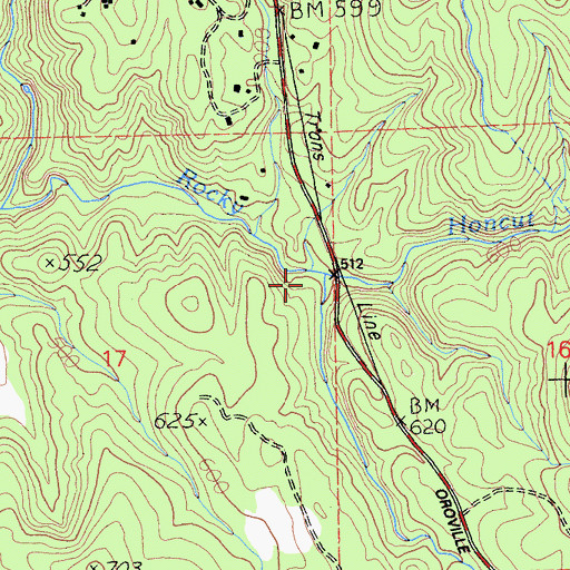 Topographic Map of Whitehall Ravine, CA