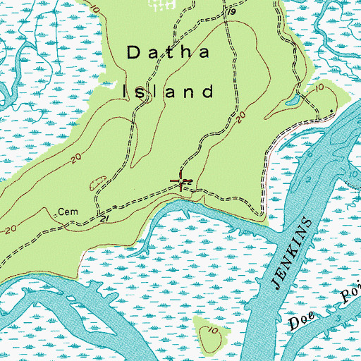 Topographic Map of Dataw Island, SC
