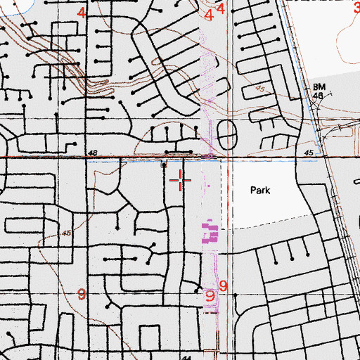 Topographic Map of Dewey Halden Field, CA