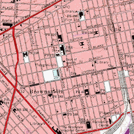 Topographic Map of Little Rock Baptist Church, NY