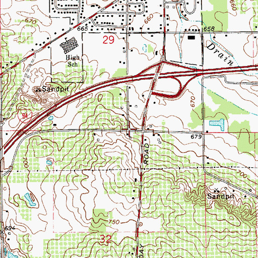 Topographic Map of Apostolic Church of Coloma, MI