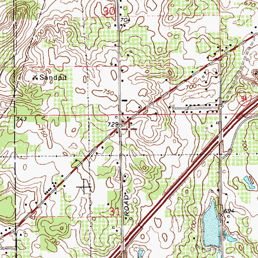 Topographic Map of Kingdom Hall of Jehovah's Witnesses, MI