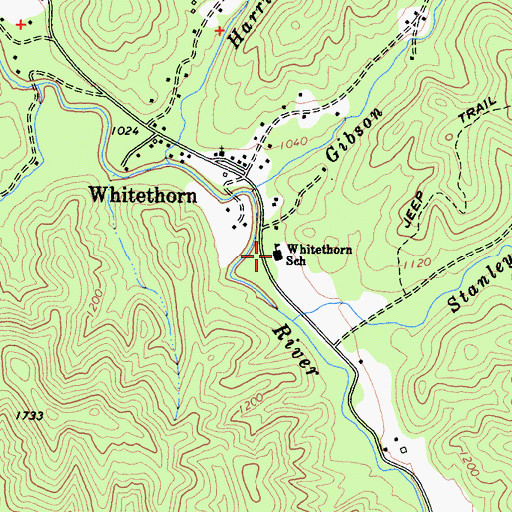 Topographic Map of Whitehorn Elementary School, CA