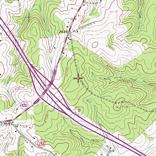 Topographic Map of Wildwood, VA