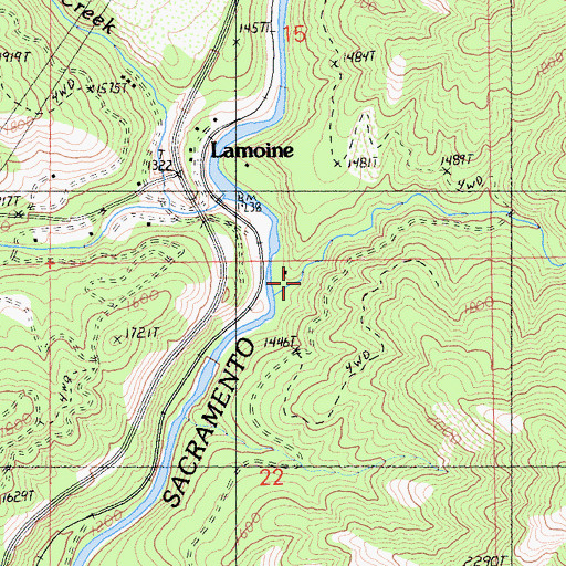 Topographic Map of Whitlow Creek, CA