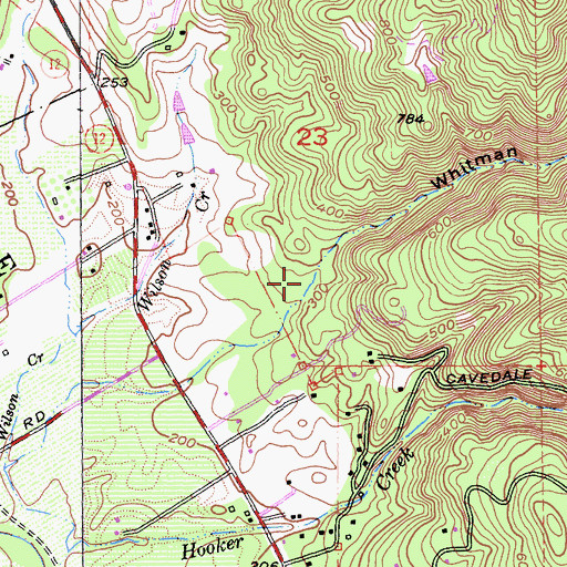 Topographic Map of Whitman Canyon, CA