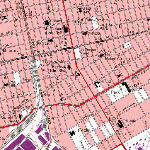 Topographic Map of Georgia Avenue Garden, NY
