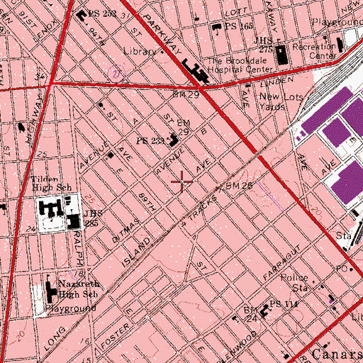Topographic Map of Railroad Playground, NY