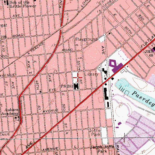 Topographic Map of David A Fox Playground, NY