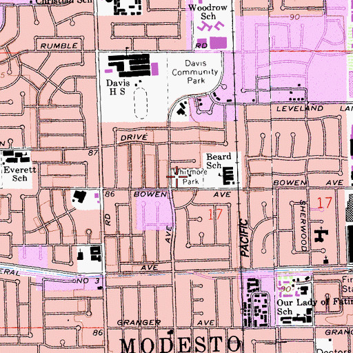 Topographic Map of Whitmore Park, CA