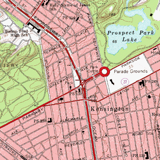 Topographic Map of Greenwood Playground, NY