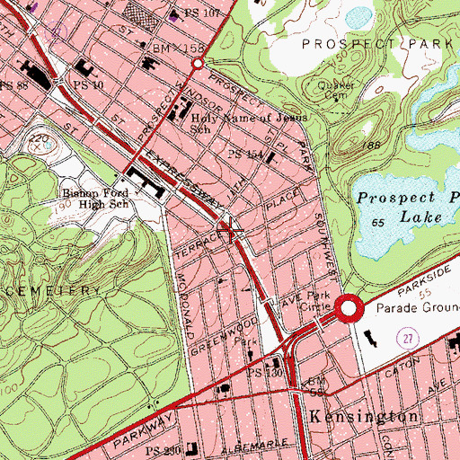 Topographic Map of Cuite Park, NY