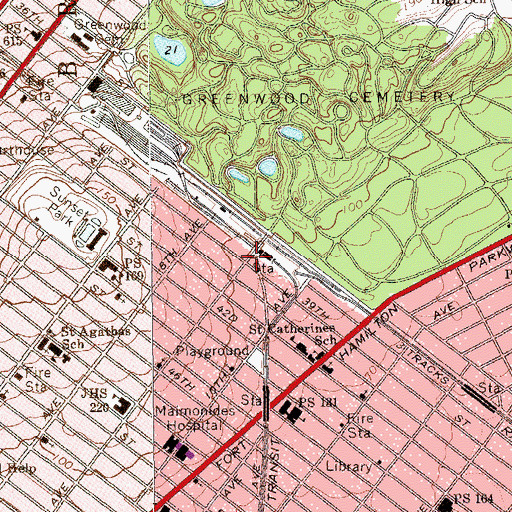 Topographic Map of Heffernan Square, NY