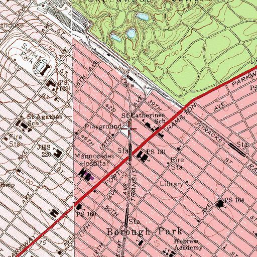 Topographic Map of Nicholas A Brizzi Playground, NY