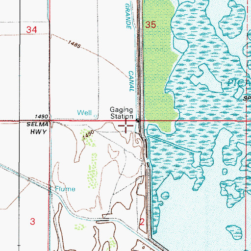 Topographic Map of Picacho Reservoir Dam, AZ