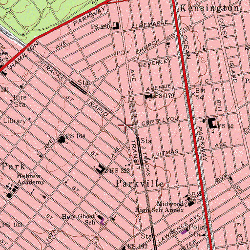 Topographic Map of Jesse And Charles Dome Playground, NY