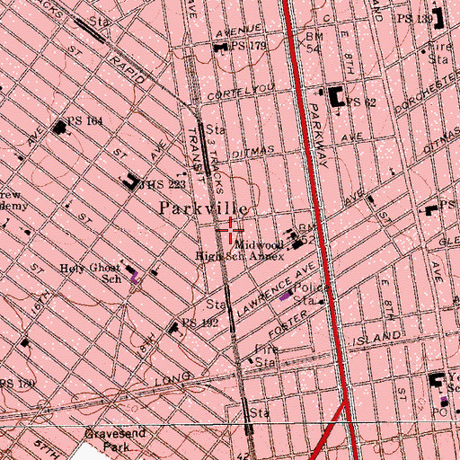 Topographic Map of DiGilio Playground, NY