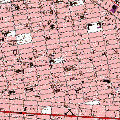 Topographic Map of Israel Putnam Playground, NY