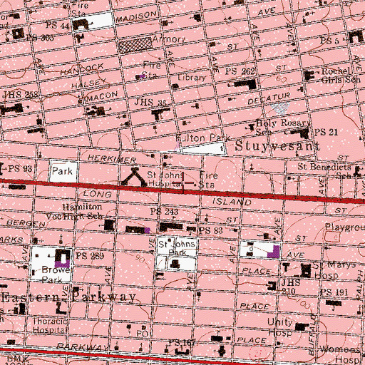 Topographic Map of Harmony Park, NY