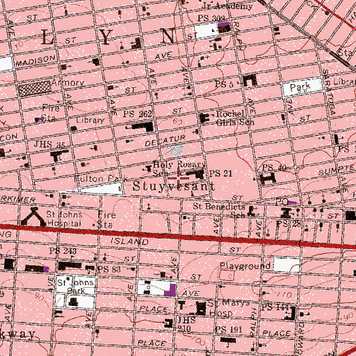 Topographic Map of Jackie Robinson Park, NY