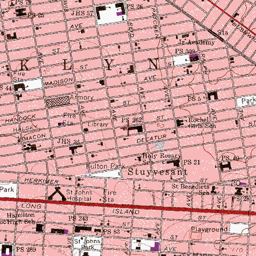 Topographic Map of El-Shabazz Playground, NY