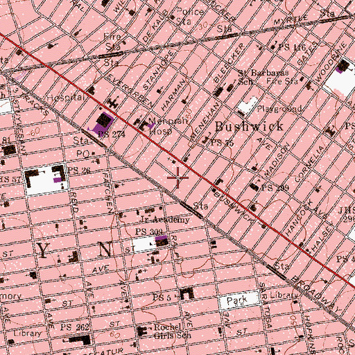 Topographic Map of Goodwin Gardens, NY