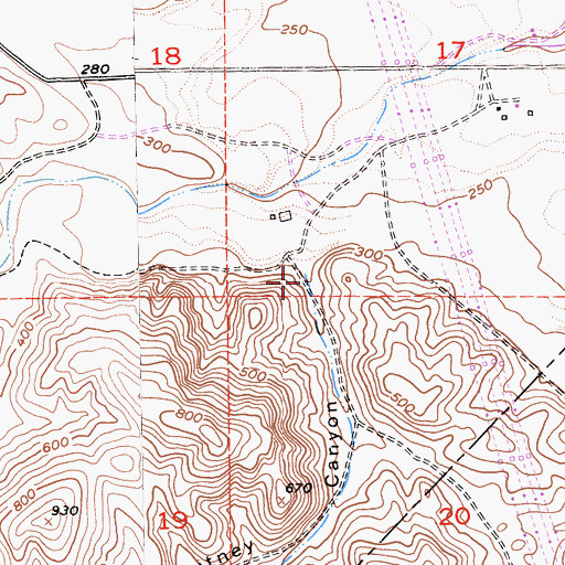 Topographic Map of Whitney Canyon, CA