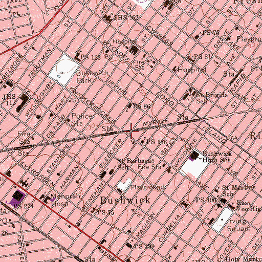 Topographic Map of Heisser Triangle, NY