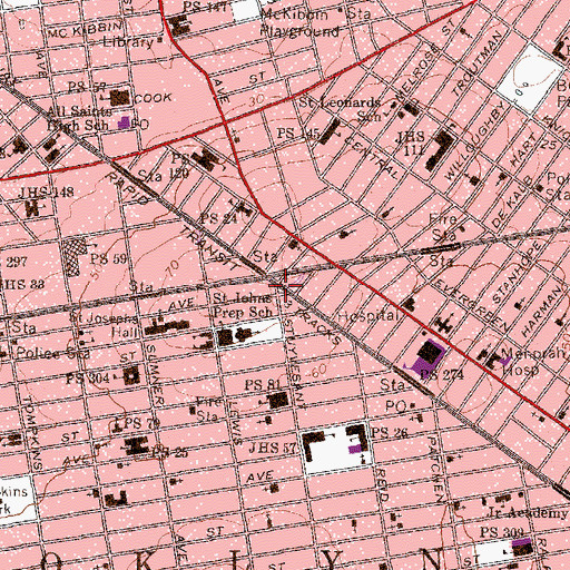 Topographic Map of Beattie Triangle, NY