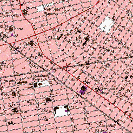 Topographic Map of Freedom Square, NY