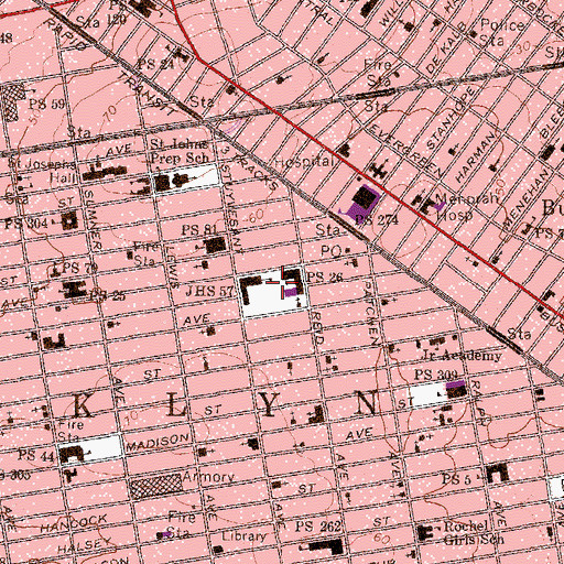 Topographic Map of Jesse Owens Playground, NY