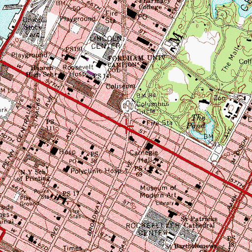 Topographic Map of Fisk Building, NY