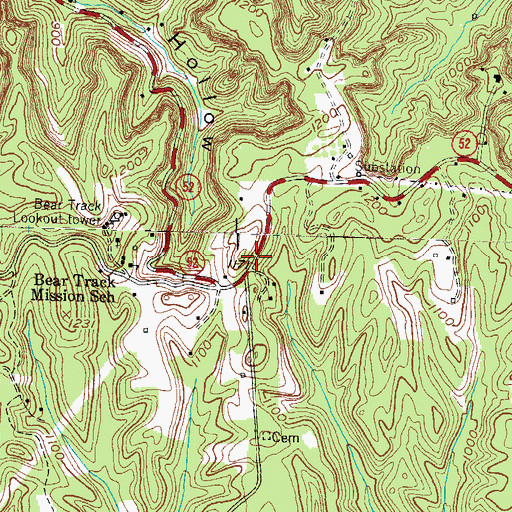 Topographic Map of Bear Track Park, KY